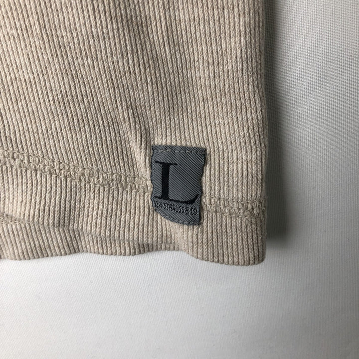 90'S - Vintage Levi's Henley-neck long-sleeved T-shirt, Made in Spain, Men's Size L cotton Beige type Vintage Second Hand