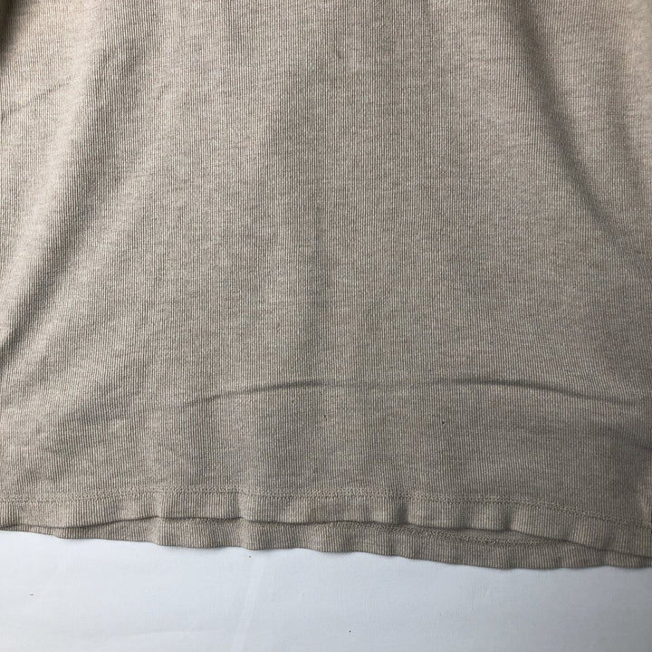 90'S - Vintage Levi's Henley-neck long-sleeved T-shirt, Made in Spain, Men's Size L cotton Beige type Vintage Second Hand