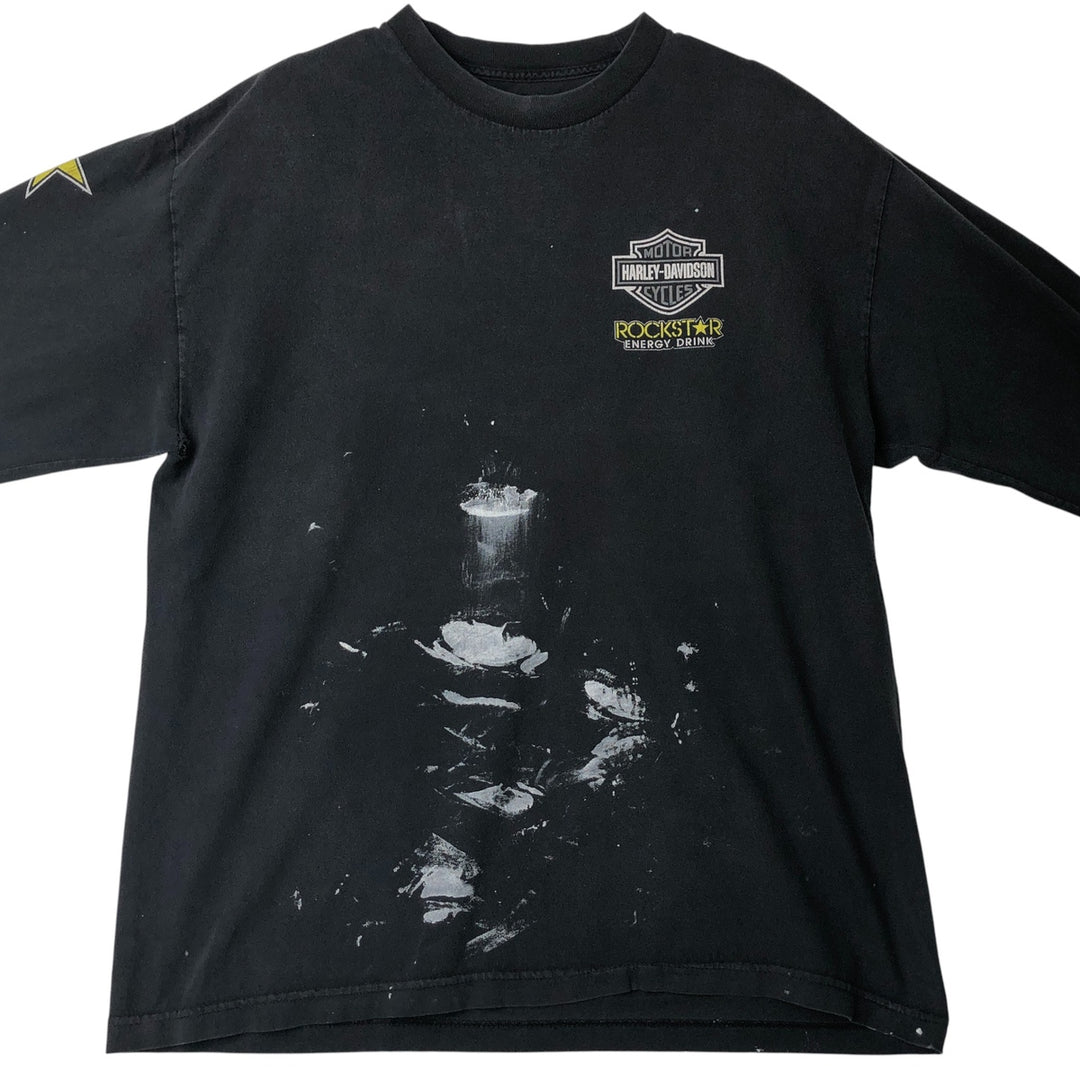 Harley-Davidson Long Sleeve T-Shirt, Men's Size L unclear black type Vintage Second Hand