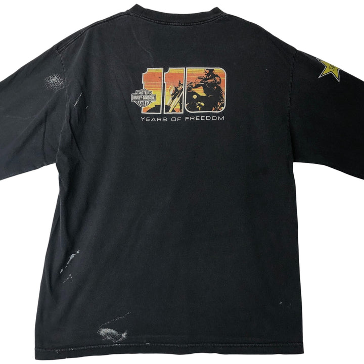 Harley-Davidson Long Sleeve T-Shirt, Men's Size L unclear black type Vintage Second Hand