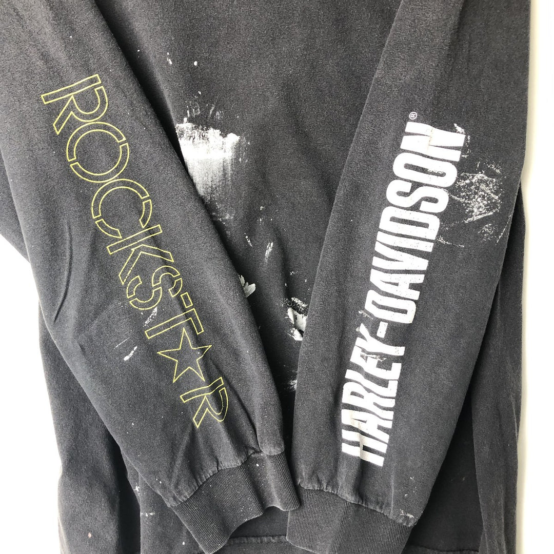 Harley-Davidson Long Sleeve T-Shirt, Men's Size L unclear black type Vintage Second Hand