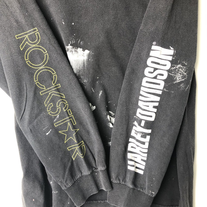 Harley-Davidson Long Sleeve T-Shirt, Men's Size L unclear black type Vintage Second Hand