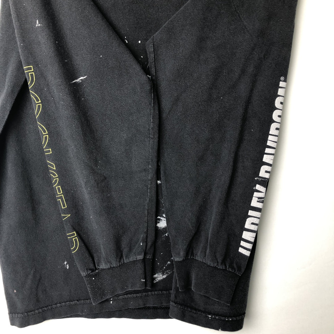 Harley-Davidson Long Sleeve T-Shirt, Men's Size L unclear black type Vintage Second Hand