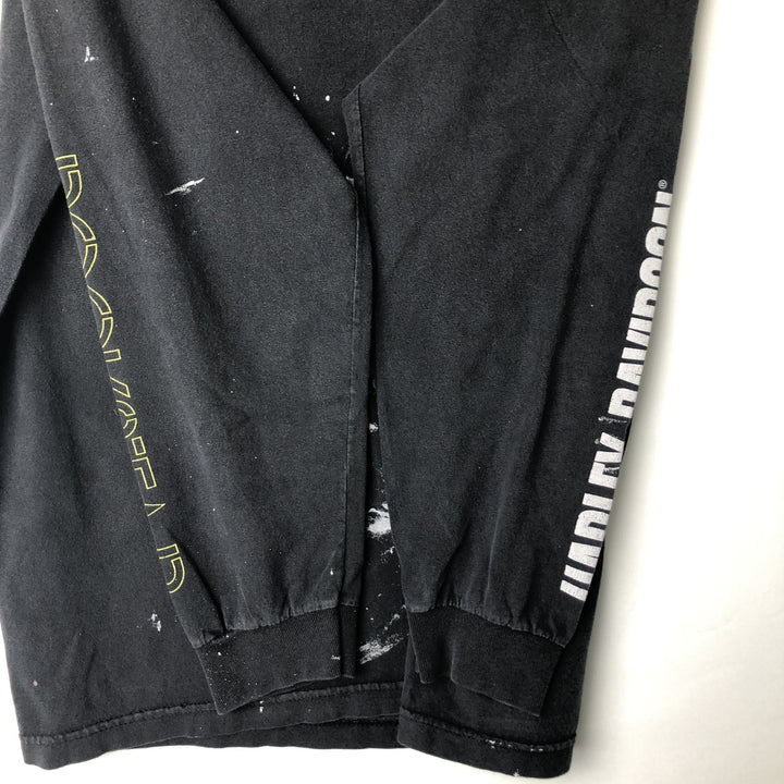 Harley-Davidson Long Sleeve T-Shirt, Men's Size L unclear black type Vintage Second Hand