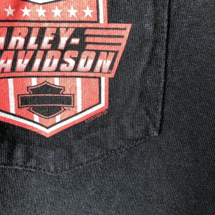 Harley-Davidson Eagle Pattern Long T-shirt, Men's M size cotton black type Vintage Second Hand