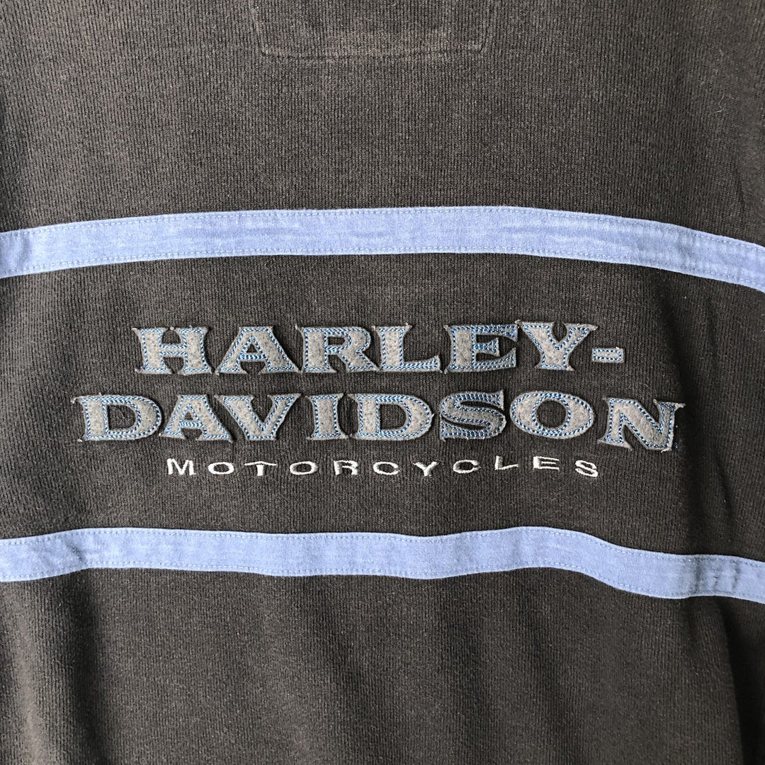 Harley-Davidson V-neck long T-shirt, men's size XL cotton black type Vintage Second Hand