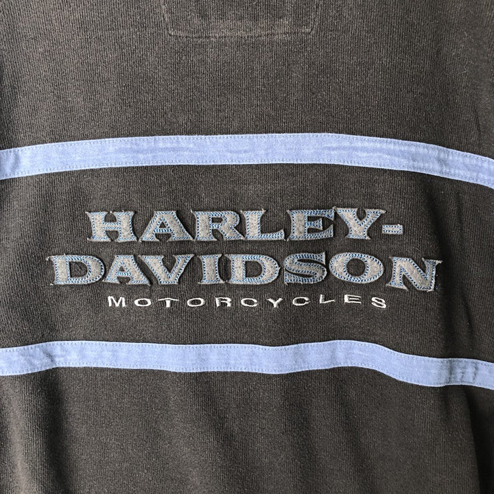 Harley-Davidson V-neck long T-shirt, men's size XL cotton black type Vintage Second Hand