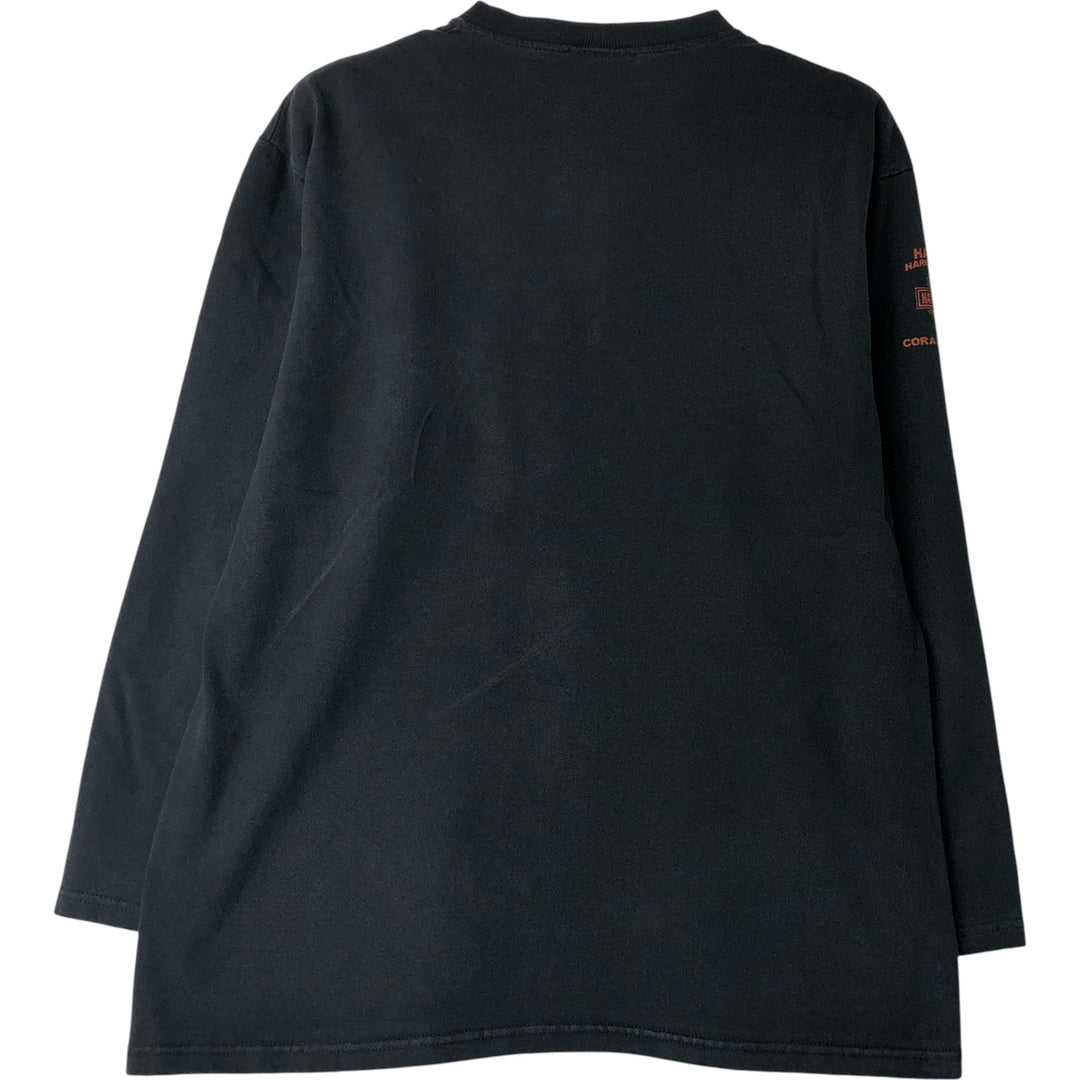 2000'S Harley-Davidson Motorcycle Henley Neck Long Sleeve T-Shirt, Men's Size Medium unclear black type Vintage Second Hand