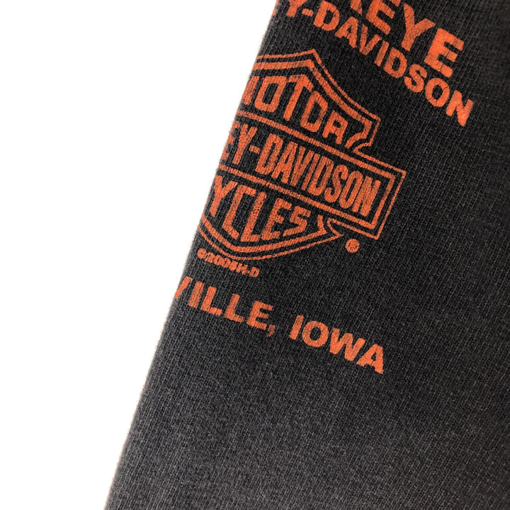 2000'S Harley-Davidson Motorcycle Henley Neck Long Sleeve T-Shirt, Men's Size Medium unclear black type Vintage Second Hand