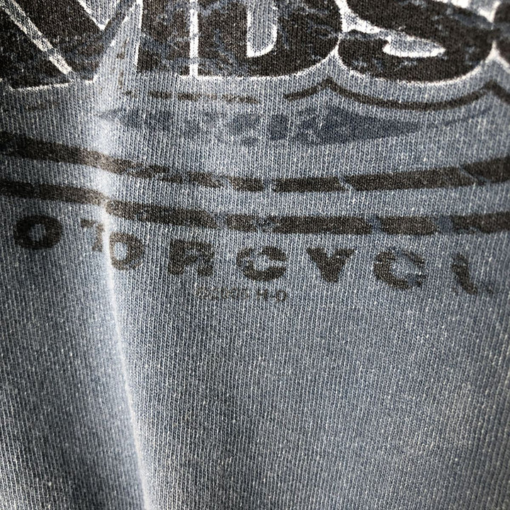 2000'S Harley-Davidson Motorcycle Two-Tone Long Sleeve T-Shirt, Made in USA, Men's Size XL cotton blue type Vintage Second Hand