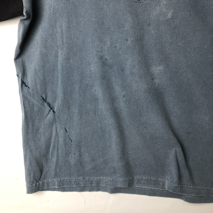 2000'S Harley-Davidson Motorcycle Two-Tone Long Sleeve T-Shirt, Made in USA, Men's Size XL cotton blue type Vintage Second Hand