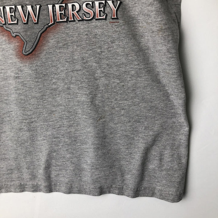2000'S Harley-Davidson Fire Pattern Motorcycle Long Sleeve T-Shirt, Made in USA, Men's Size L cotton gray type Vintage Second Hand