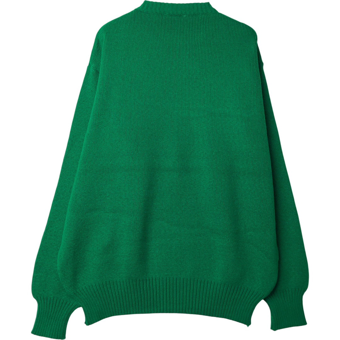 Blarney Woolen Mills All-Over Print Acrylic Knit Sweater, Men's Size L acrylic green type Vintage Second Hand
