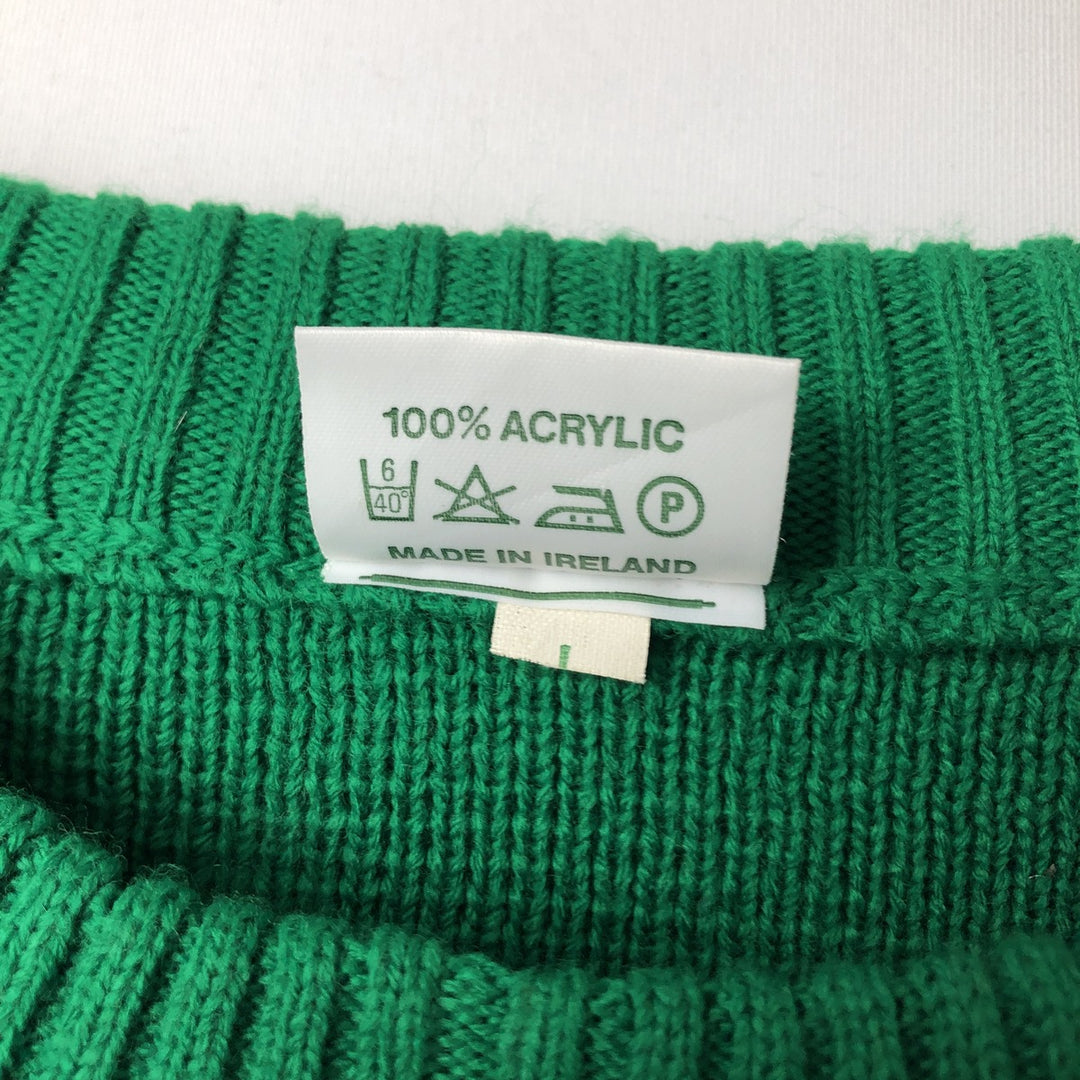 Blarney Woolen Mills All-Over Print Acrylic Knit Sweater, Men's Size L acrylic green type Vintage Second Hand