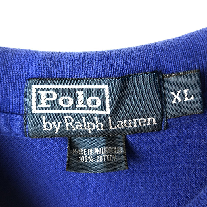 Ralph Lauren POLO by Ralph Lauren short sleeve polo shirt, men's XL size cotton blue type Vintage Second Hand