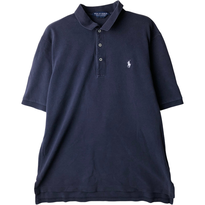 Ralph Lauren POLO GOLF Polo Golf short sleeve polo shirt for men size L cotton navy blue type Vintage Second Hand