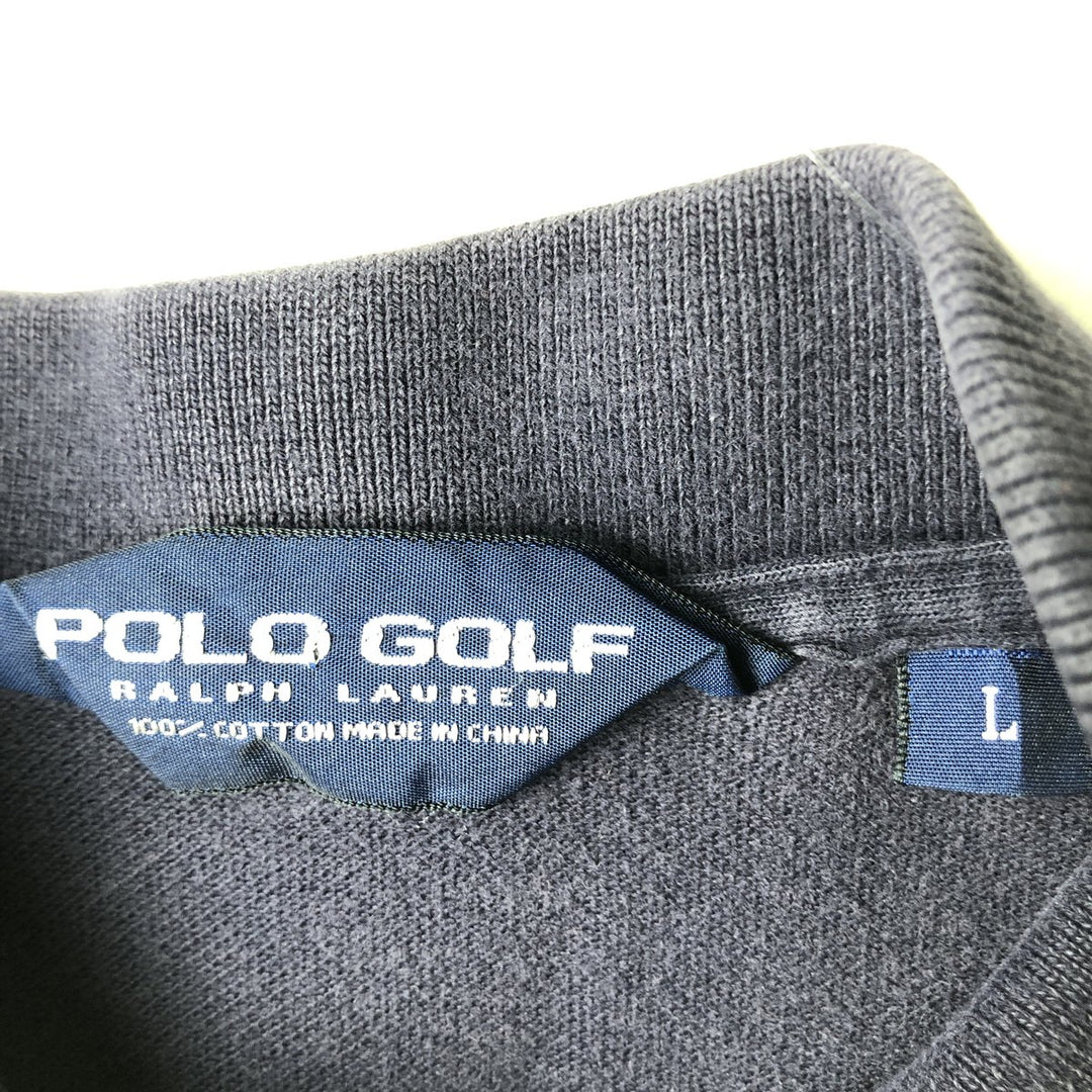 Ralph Lauren POLO GOLF Polo Golf short sleeve polo shirt for men size L cotton navy blue type Vintage Second Hand