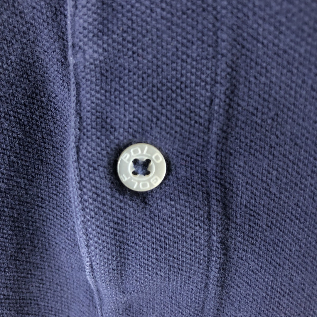 Ralph Lauren POLO GOLF Polo Golf short sleeve polo shirt for men size L cotton navy blue type Vintage Second Hand