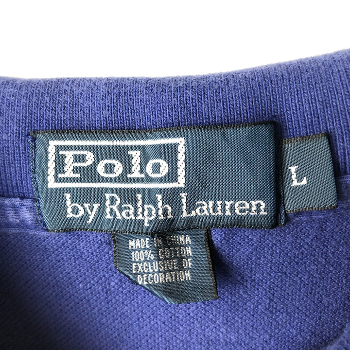 Ralph Lauren POLO by Ralph Lauren short sleeve polo shirt, men's size L cotton blue type Vintage Second Hand