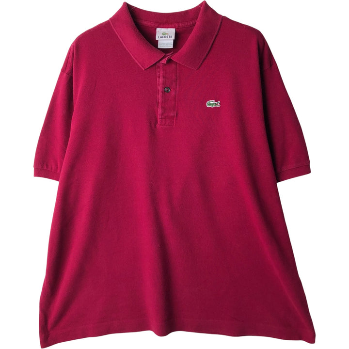 Oversized Lacoste Designed in France short-sleeved polo shirt, size 9, men's XXXL. cotton wine-red Vintage Second Hand