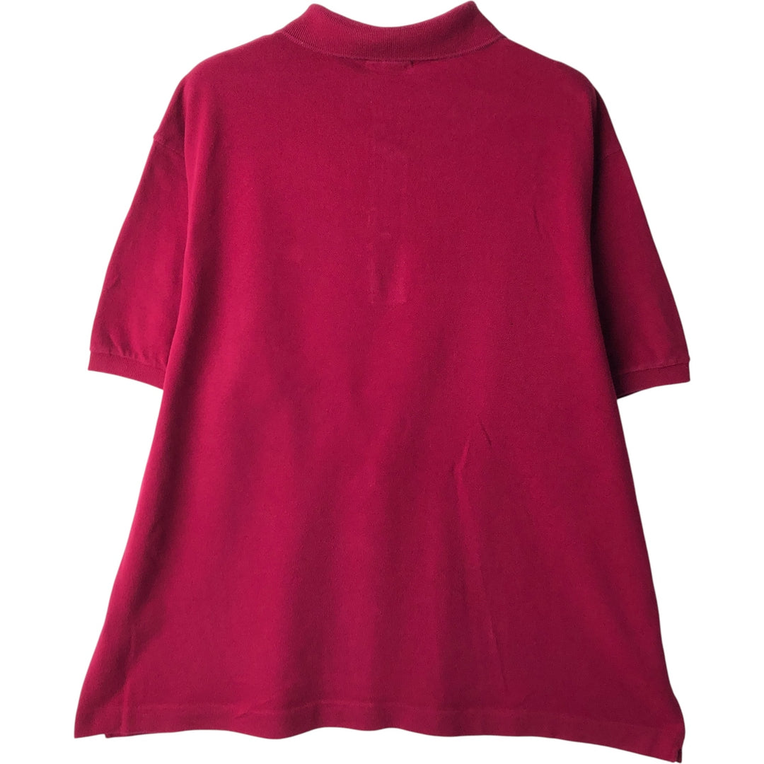 Oversized Lacoste Designed in France short-sleeved polo shirt, size 9, men's XXXL. cotton wine-red Vintage Second Hand
