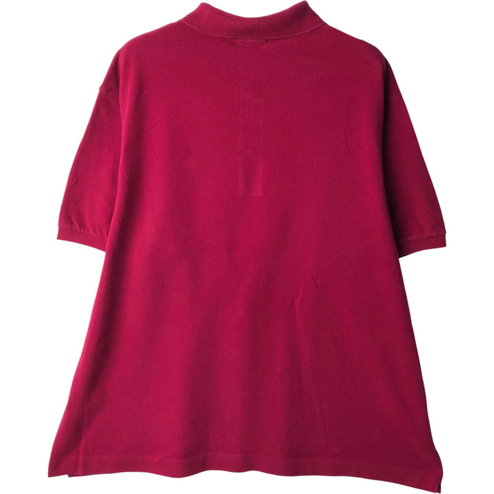 Oversized Lacoste Designed in France short-sleeved polo shirt, size 9, men's XXXL. cotton wine-red Vintage Second Hand