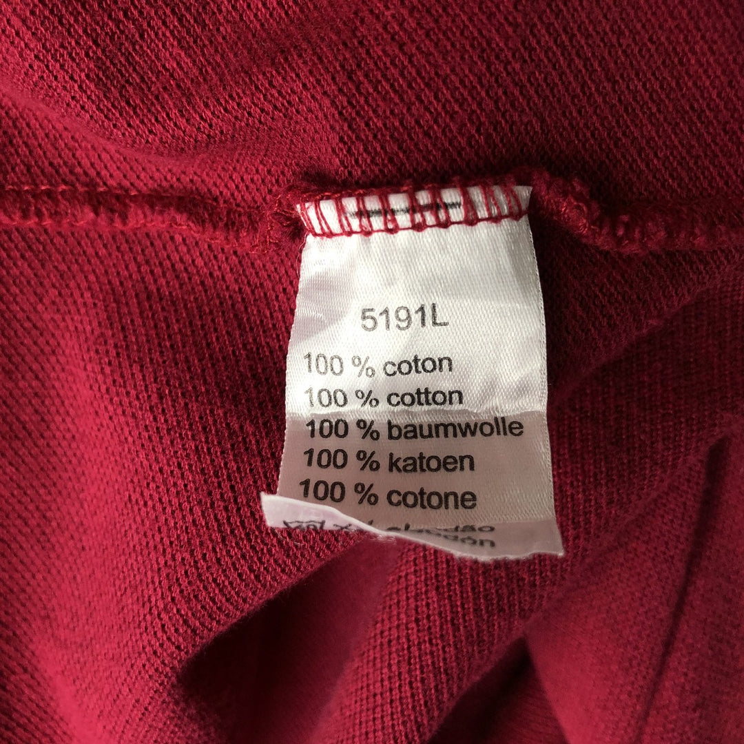 Oversized Lacoste Designed in France short-sleeved polo shirt, size 9, men's XXXL. cotton wine-red Vintage Second Hand