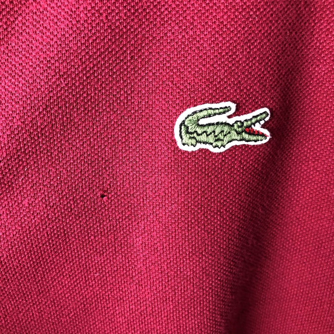 Oversized Lacoste Designed in France short-sleeved polo shirt, size 9, men's XXXL. cotton wine-red Vintage Second Hand
