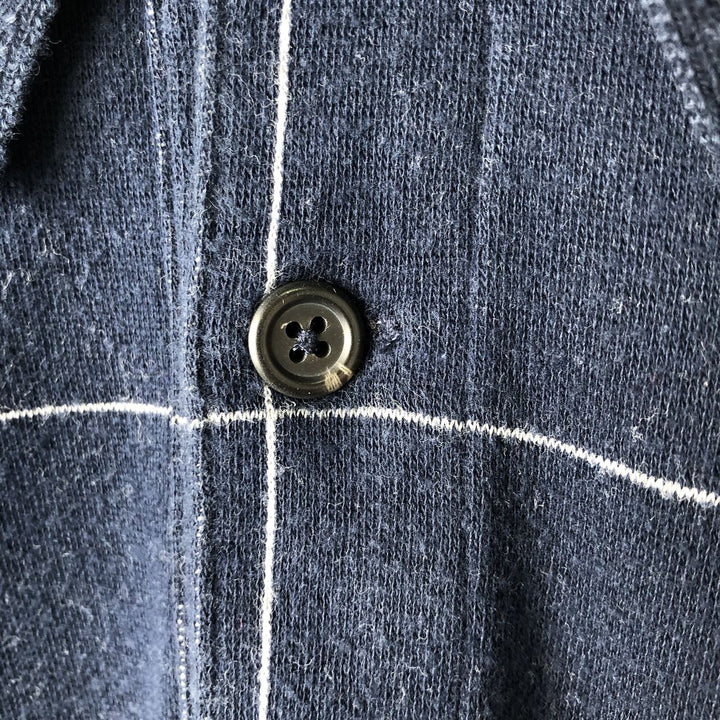 Ralph Lauren POLO by Ralph Lauren long-sleeved checked polo shirt, men's size XL cotton navy blue type Vintage Second Hand