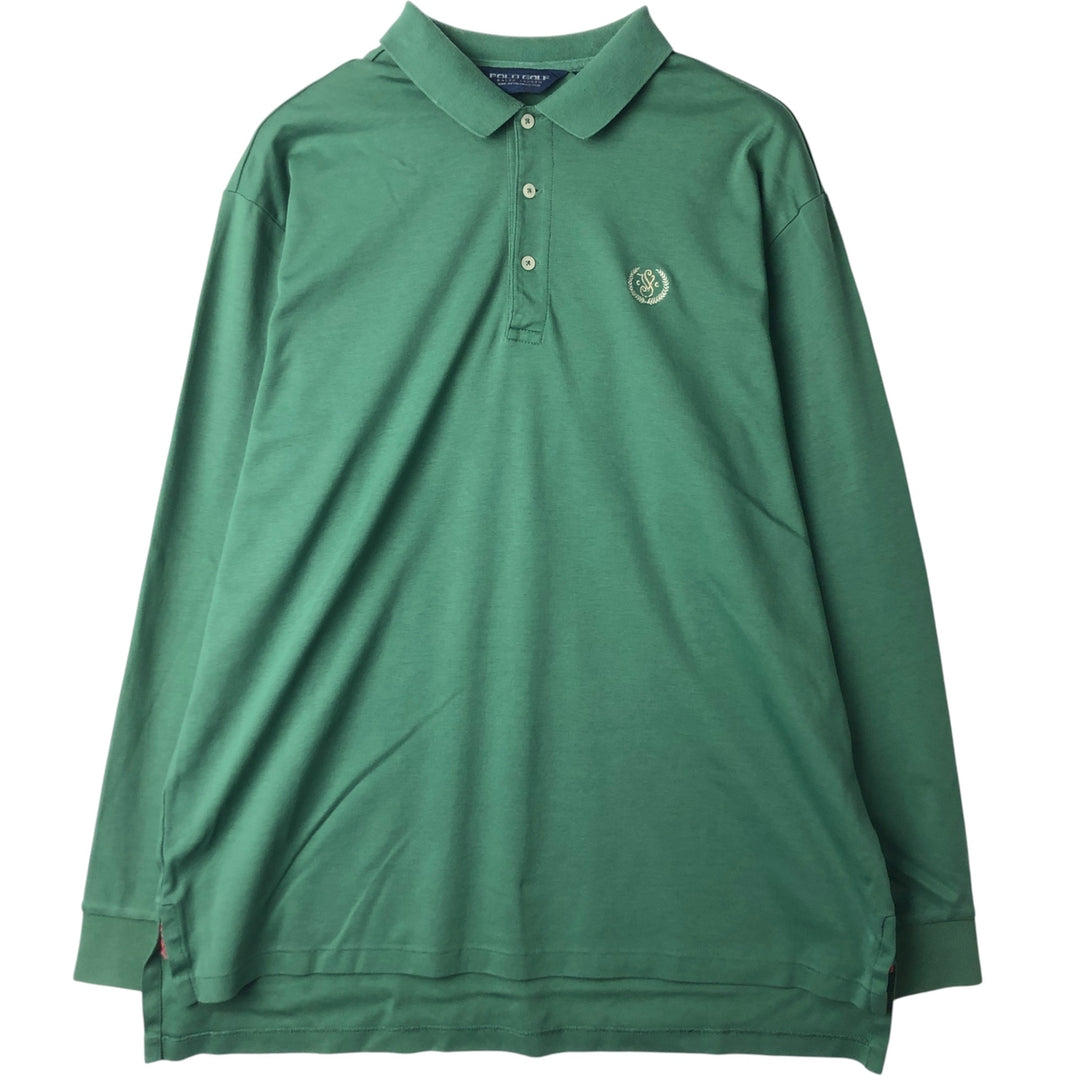 Ralph Lauren POLO GOLF long-sleeved polo shirt, men's size XL cotton green type Vintage Second Hand