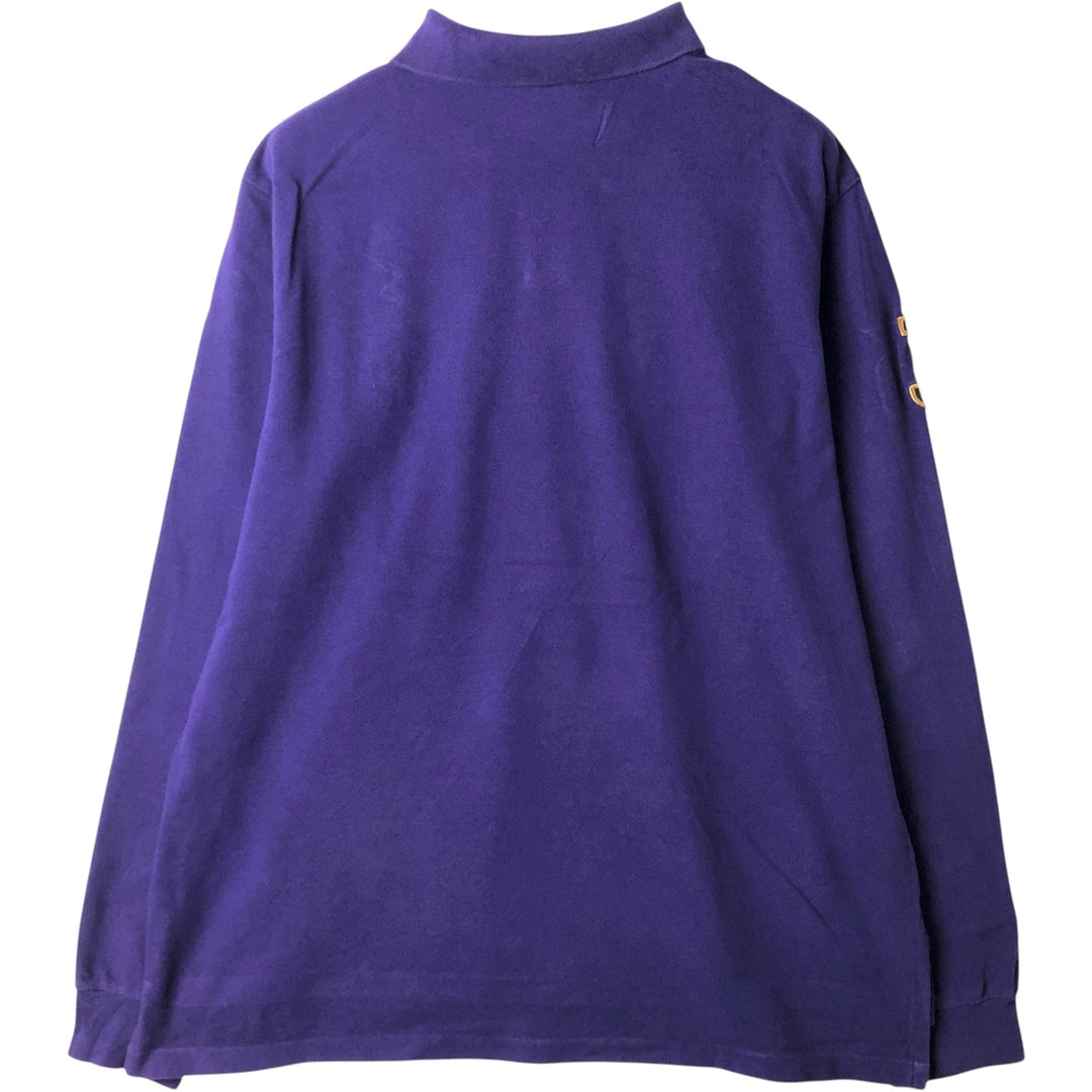 Ralph Lauren POLO by Ralph Lauren CUSTOM FIT Big Pony Long Sleeve Polo Shirt, Men's XXL cotton purple type Vintage Second Hand