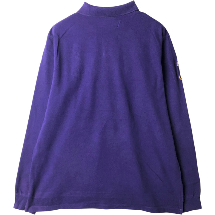 Ralph Lauren POLO by Ralph Lauren CUSTOM FIT Big Pony Long Sleeve Polo Shirt, Men's XXL cotton purple type Vintage Second Hand