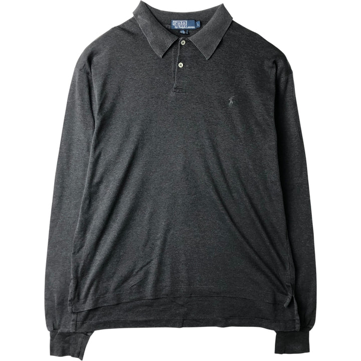 Ralph Lauren POLO by Ralph Lauren long sleeve polo shirt, men's size L cotton gray type Vintage Second Hand