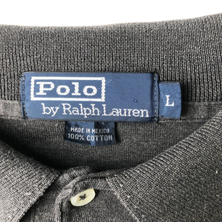 Ralph Lauren POLO by Ralph Lauren long sleeve polo shirt, men's size L cotton gray type Vintage Second Hand