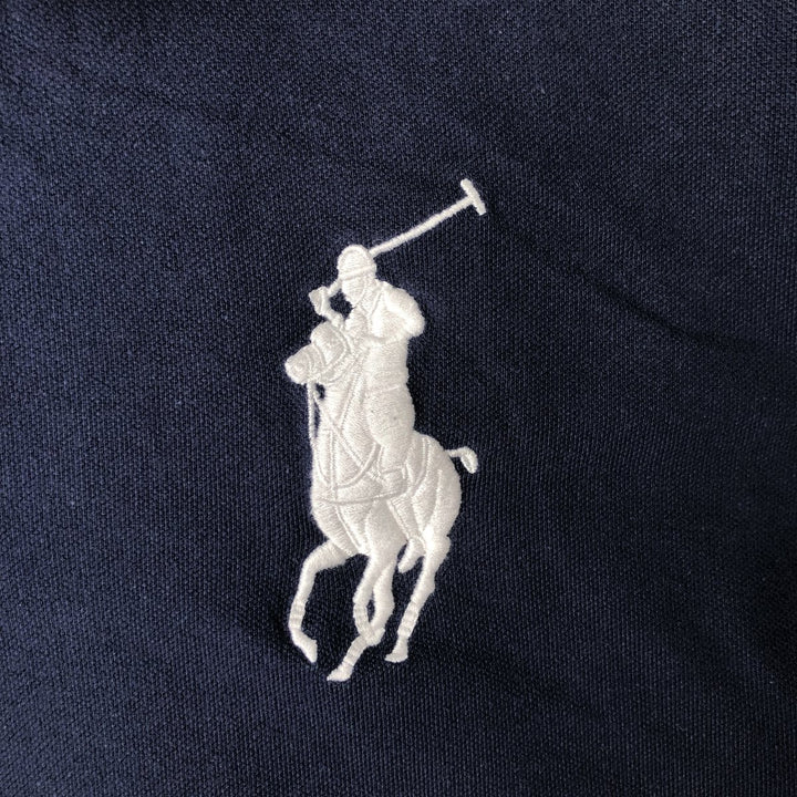 Ralph Lauren POLO by Ralph Lauren CUSTOM FIT long sleeve polo shirt, men's size L unclear navy blue type Vintage Second Hand