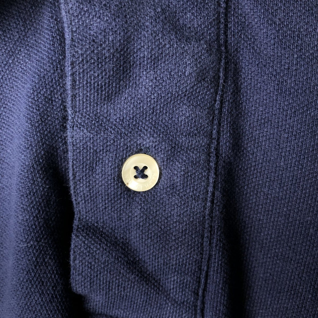 Ralph Lauren POLO by Ralph Lauren CUSTOM FIT long sleeve polo shirt, men's size L unclear navy blue type Vintage Second Hand