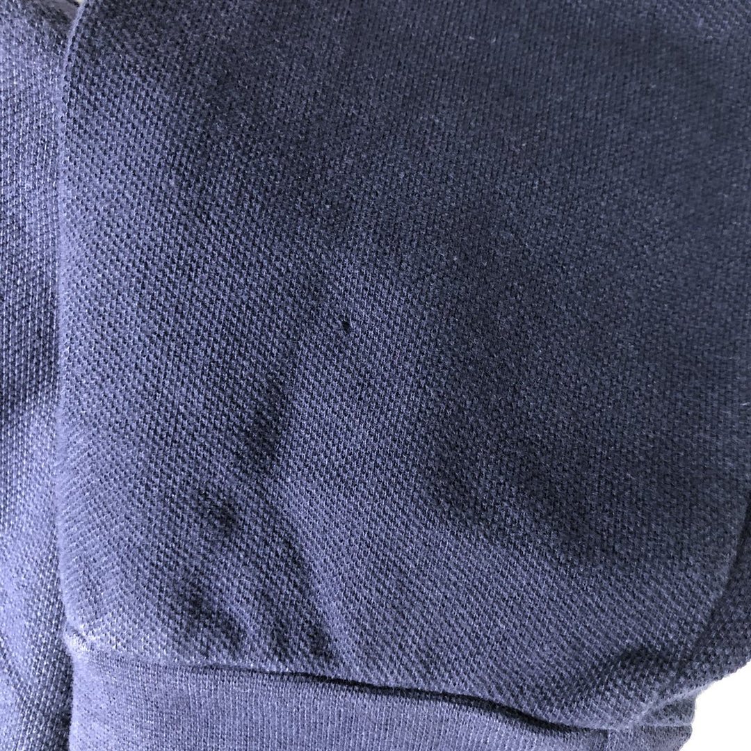 Ralph Lauren POLO by Ralph Lauren CUSTOM FIT long sleeve polo shirt, men's size L unclear navy blue type Vintage Second Hand