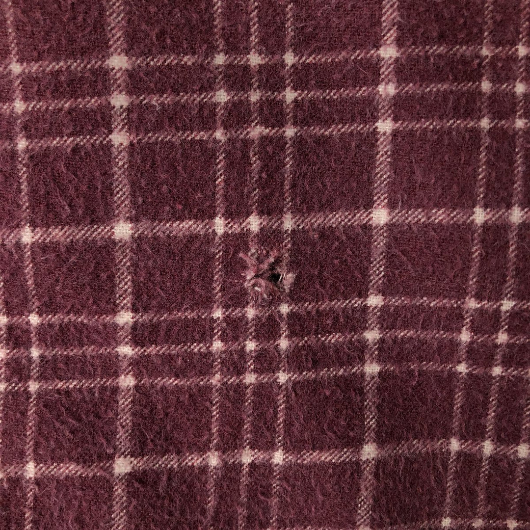 Vintage 1980'S Dickies Long Sleeve Printed Flannel Check Shirt, Men's Size L cotton Purple type red-purple Vintage Second Hand