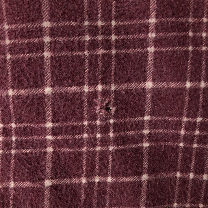Vintage 1980'S Dickies Long Sleeve Printed Flannel Check Shirt, Men's Size L cotton Purple type red-purple Vintage Second Hand