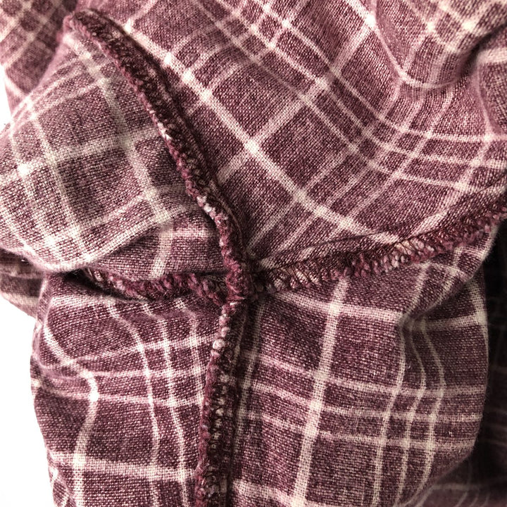 Vintage 1980'S Dickies Long Sleeve Printed Flannel Check Shirt, Men's Size L cotton Purple type red-purple Vintage Second Hand
