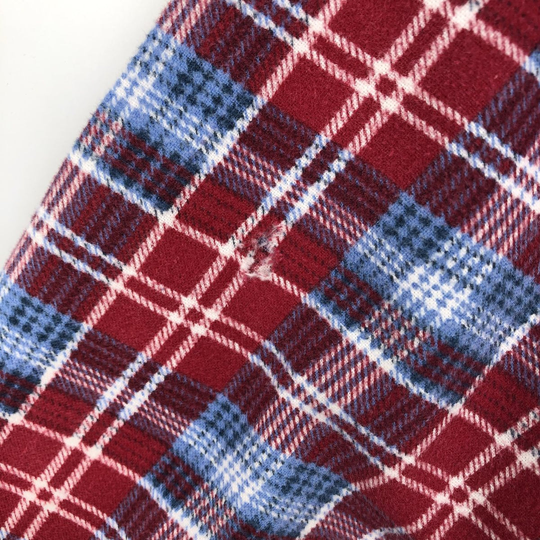 Vintage 80s-90'S Dickies Long Sleeve Printed Flannel Check Shirt, Box Shirt, Men's Size XL cotton red type Vintage Second Hand