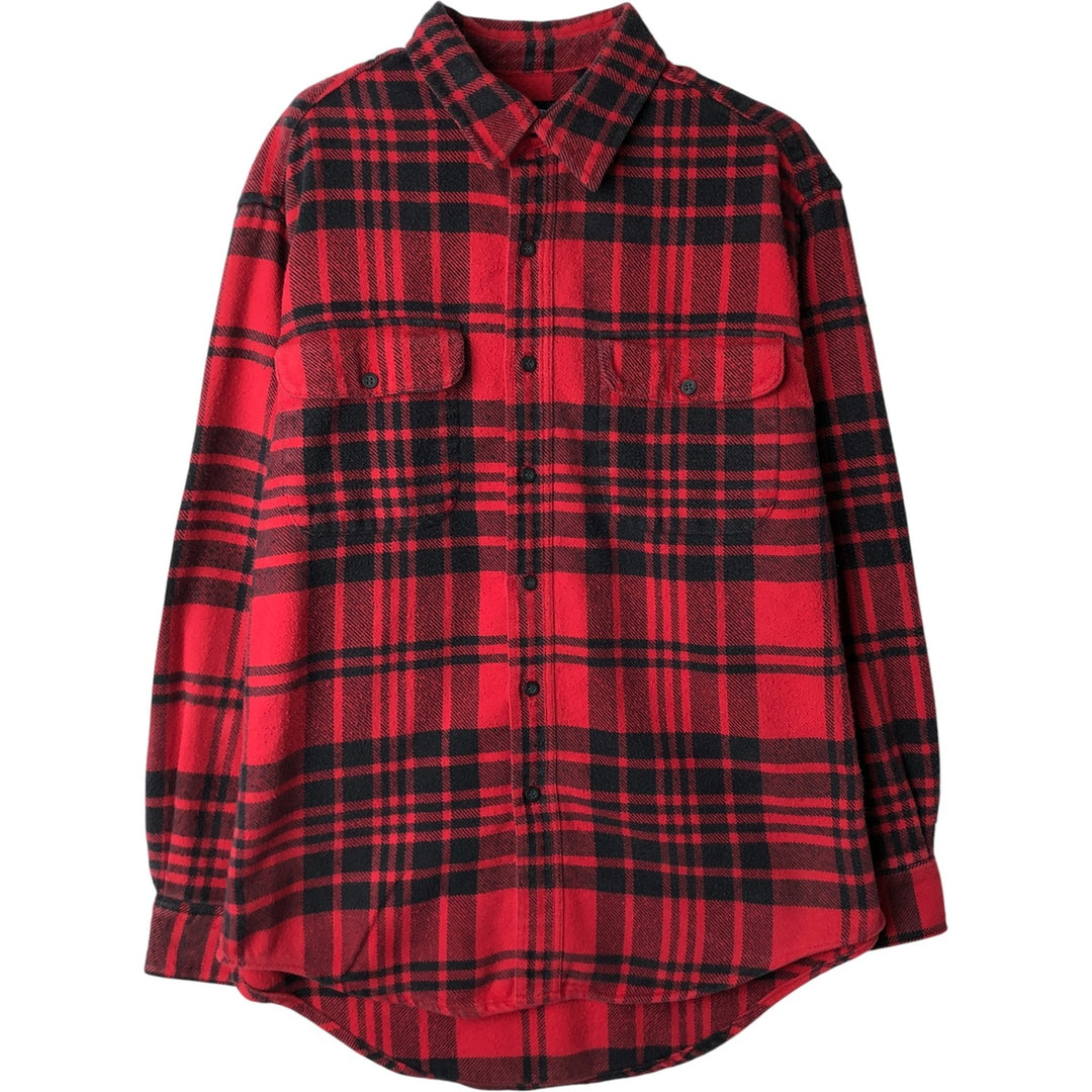 90'S GAP Vintage Long Sleeve Flannel Check Shirt, Men's Size Medium cotton red type Vintage Second Hand