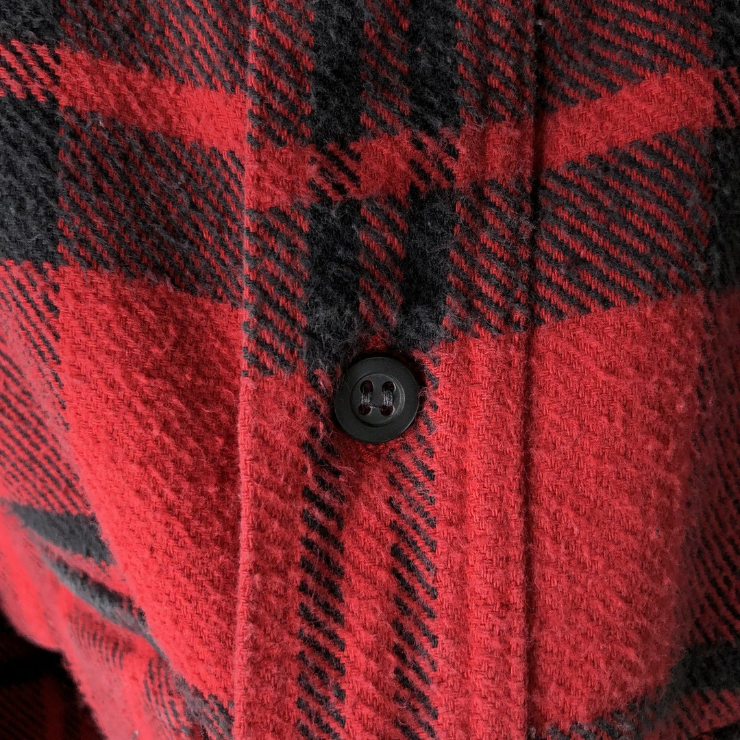 90'S GAP Vintage Long Sleeve Flannel Check Shirt, Men's Size Medium cotton red type Vintage Second Hand