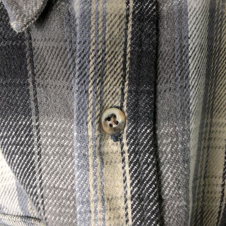 1980'S - Vintage PRENTISS OUTDOORS Long Sleeve Light Flannel Check Shirt, Men's Size L cotton gray type Vintage Second Hand