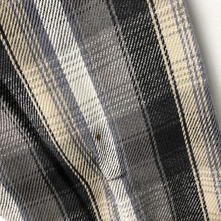 1980'S - Vintage PRENTISS OUTDOORS Long Sleeve Light Flannel Check Shirt, Men's Size L cotton gray type Vintage Second Hand
