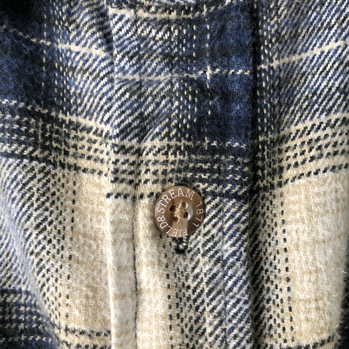 Field and Stream FIELD AND STREAM Ombre Check Long Sleeve Flannel Check Shirt Men's M Size cotton navy blue type Vintage Second Hand
