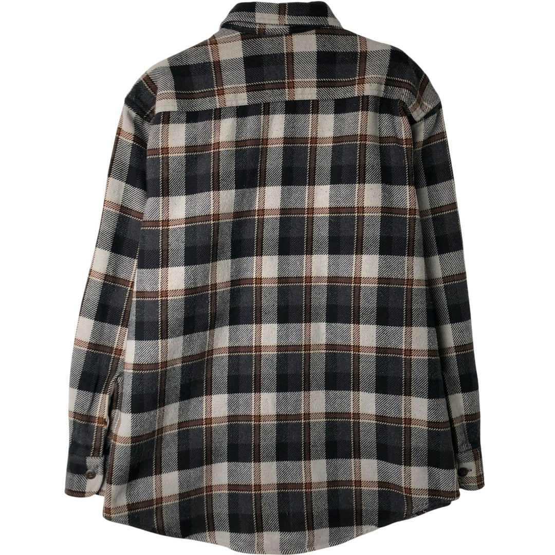 Vintage 90s-00'S St. John's Bay long-sleeved flannel check shirt, size M, men's cotton black type Vintage Second Hand
