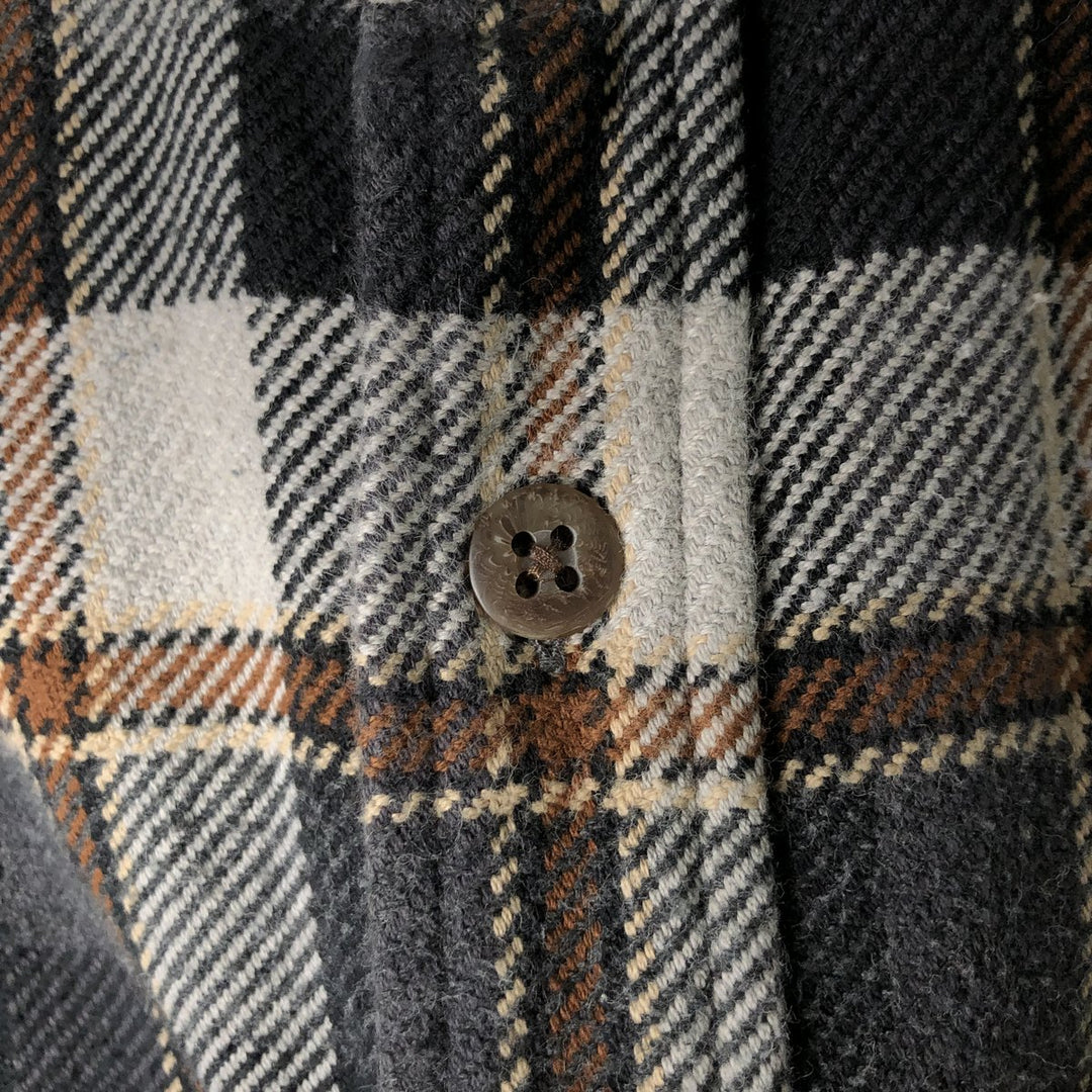 Vintage 90s-00'S St. John's Bay long-sleeved flannel check shirt, size M, men's cotton black type Vintage Second Hand