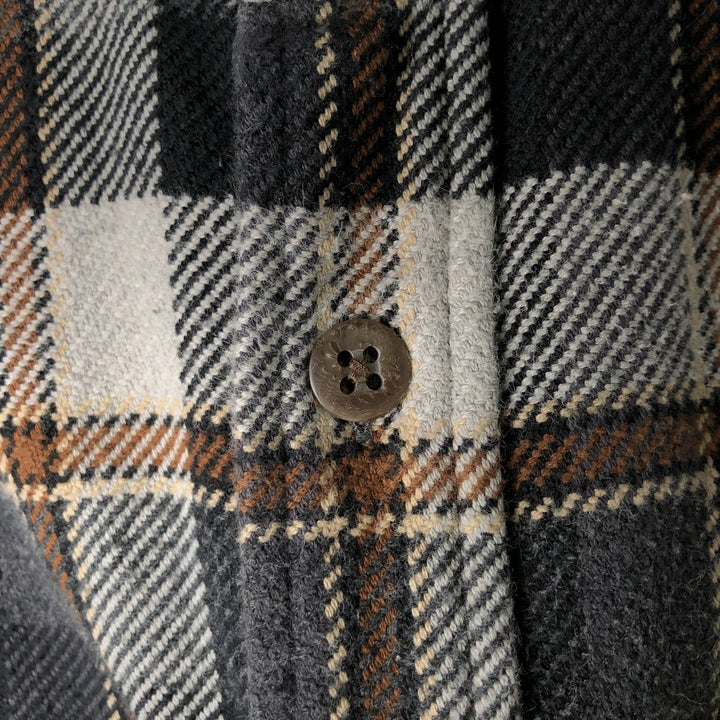 Vintage 90s-00'S St. John's Bay long-sleeved flannel check shirt, size M, men's cotton black type Vintage Second Hand