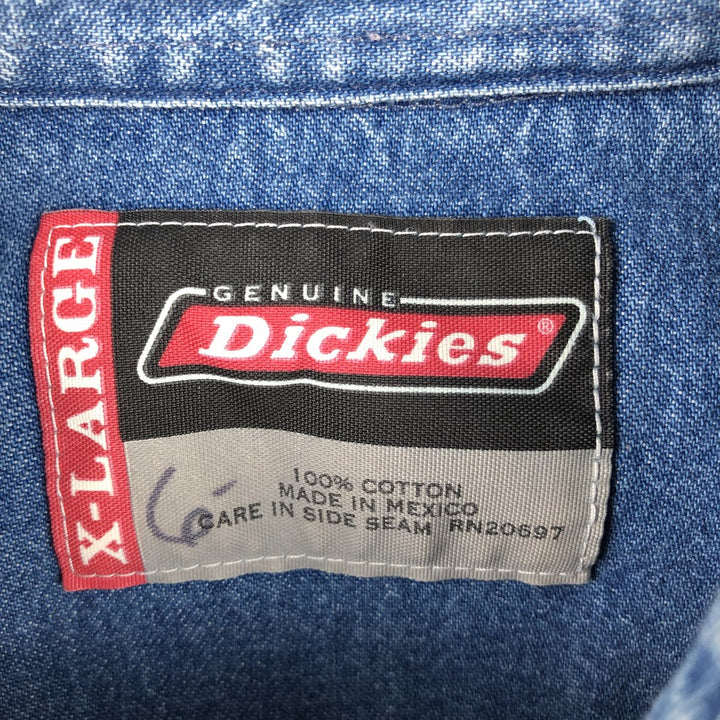 Dickies Long Sleeve Button Down Denim Shirt Men's XL cotton blue type Vintage Second Hand